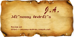 Jánossy András névjegykártya